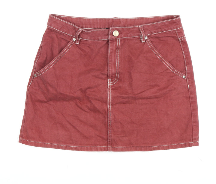 Divider Women's Brown Denim Short Skirt Size 12 Casual