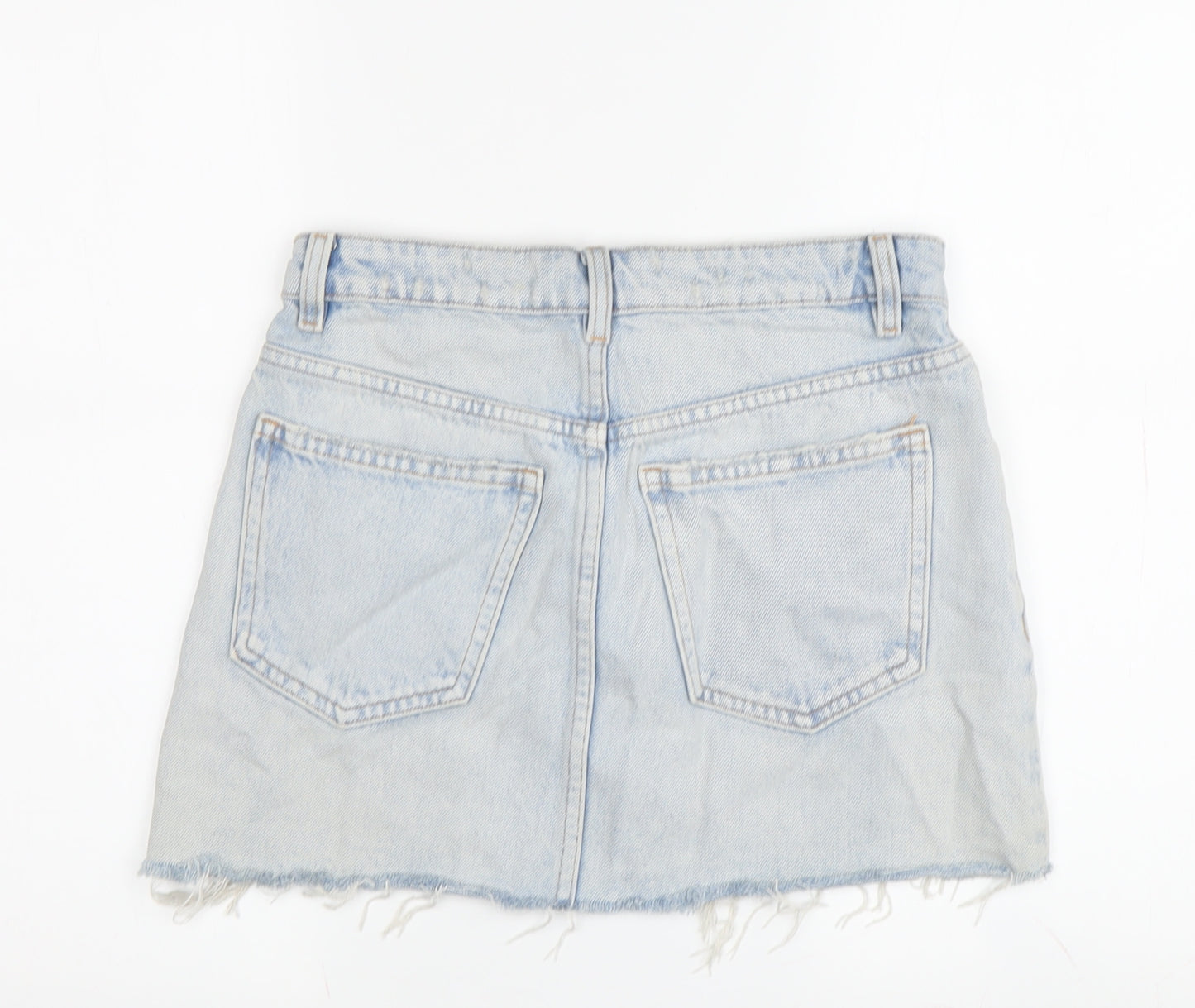 Zara Women's Blue Denim Mini Skirt - Size S