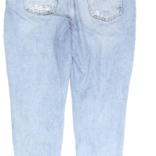 New Look Women's Blue High Rise Mom Jeans, Size 16