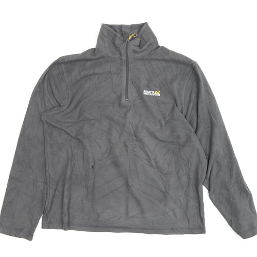 Regatta Men's Grey 1/4 Zip Fleece Sweatshirt, Size L
