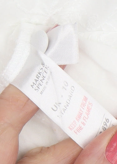 Marks and Spencer White Chemise Women Size 10 Cotton