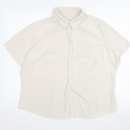 Marks and Spencer Women Beige Collared Shirt Size 18
