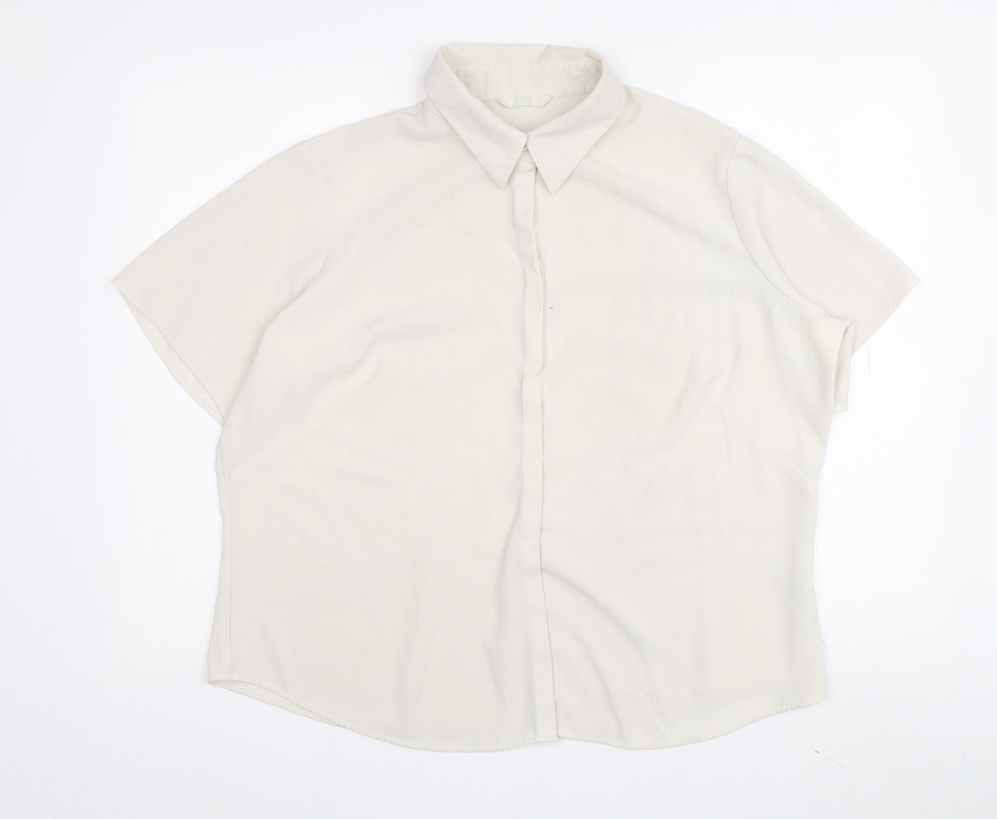 Marks and Spencer Women Beige Collared Shirt Size 18