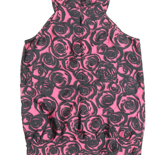 Next Women's Pink Floral High Neck Blouse Size 6