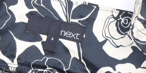 Next Women's Black Floral Tank Top, Size 8, V-Neck