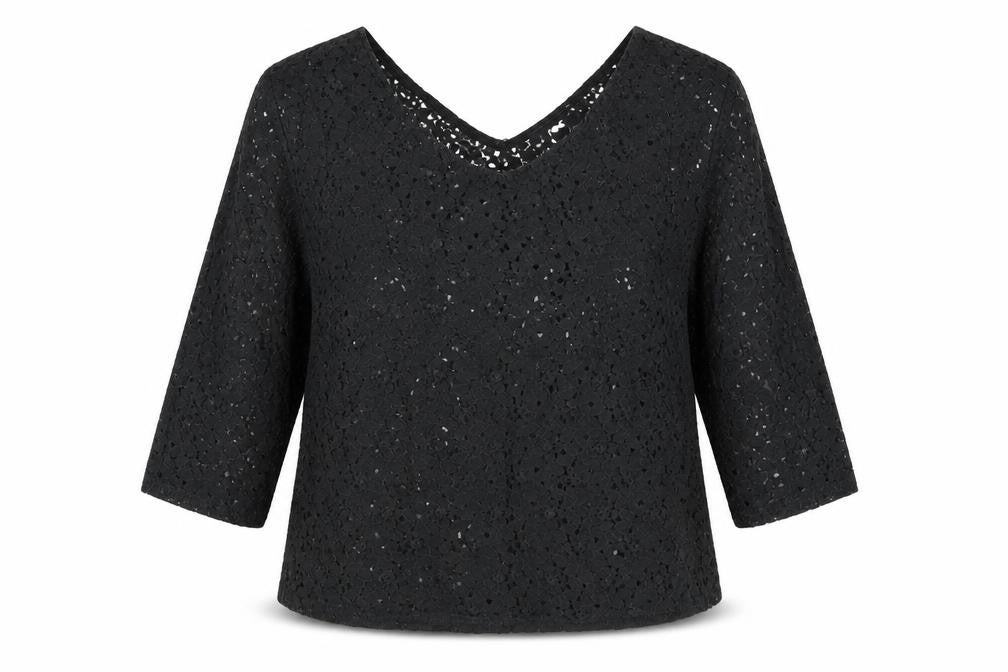 Front view of Next Women's Black Crochet Blouse, size 14