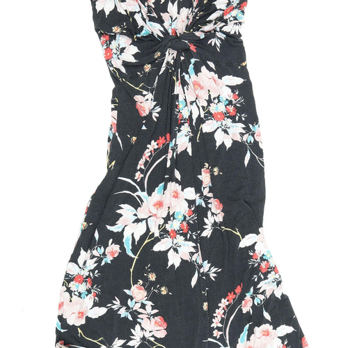 Long Tall Sally Women’s Black Floral Maxi Dress Size 14