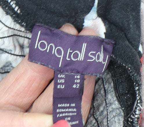 Long Tall Sally Women’s Black Floral Maxi Dress Size 14