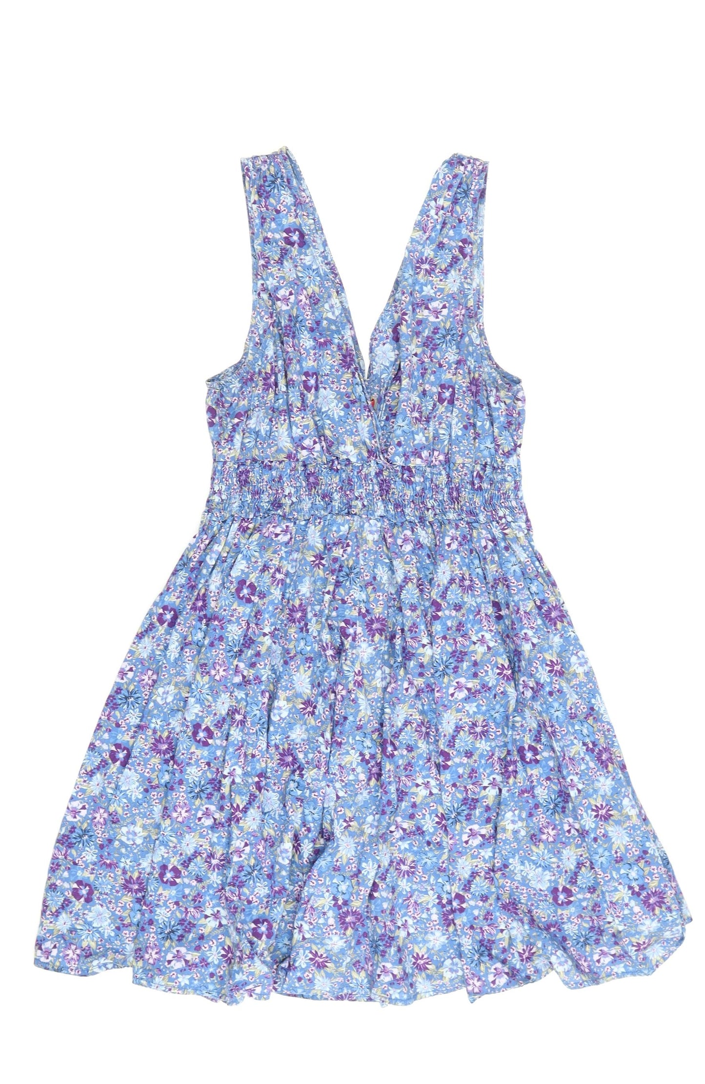 H&M Women's Blue Floral Fit & Flare Dress, Size 16
