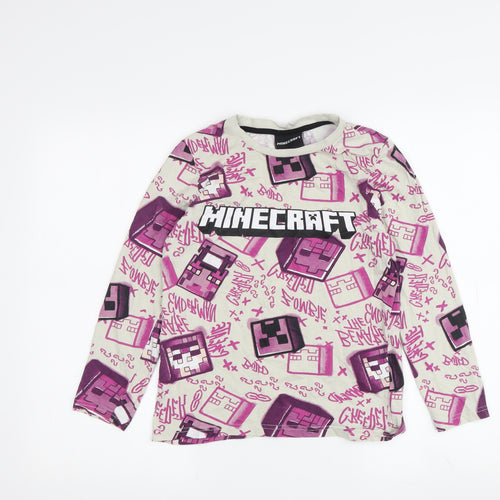 Minecraft Girls Multicoloured Long Sleeve T-Shirt, Size S