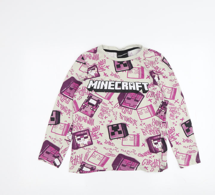Minecraft Girls Multicoloured Long Sleeve T-Shirt, Size S
