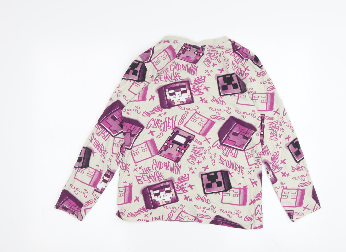 Minecraft Girls Multicoloured Long Sleeve T-Shirt, Size S