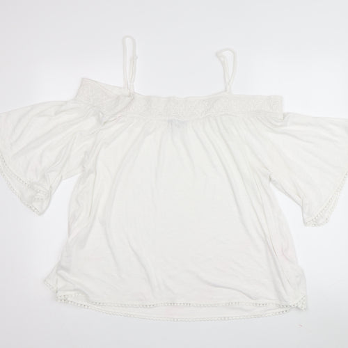 Next Women's White Off Shoulder Blouse Size 16