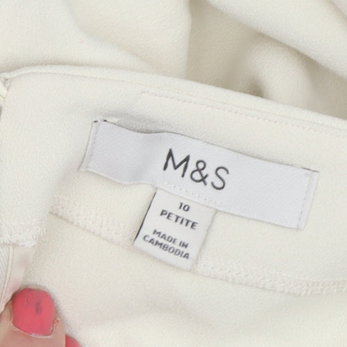 Marks and Spencer Ivory A-Line Women's Petite Skirt 10