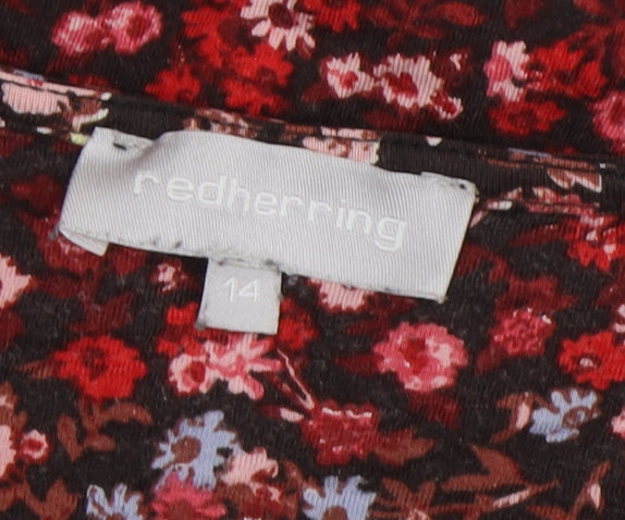 Red Herring Women's Multicoloured Floral Wrap Dress