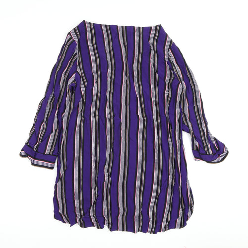 Next Women's Purple Striped Top, Size 14