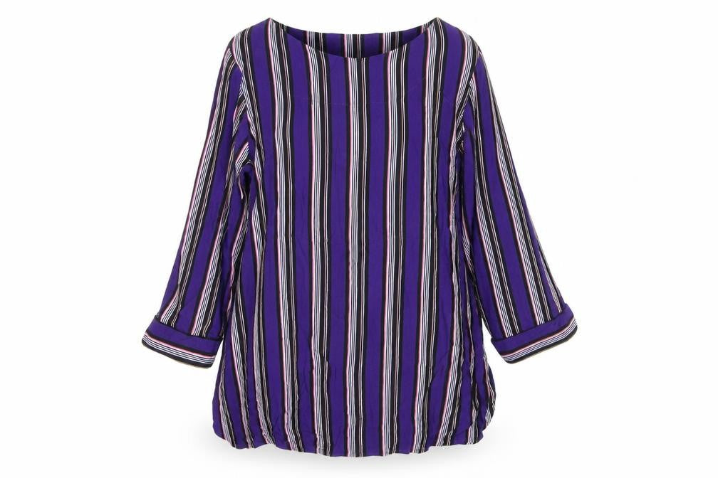 Front view of Next Women's Purple Striped Top, size 14