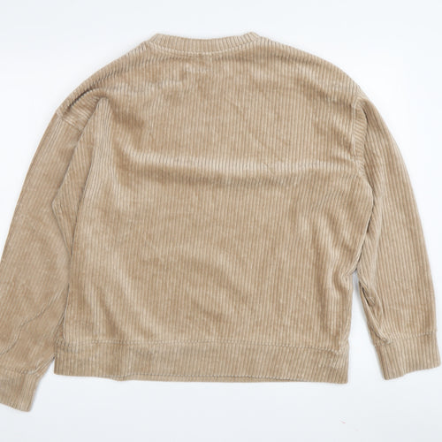 H&M Women's Beige Pullover Corduroy Sweatshirt M