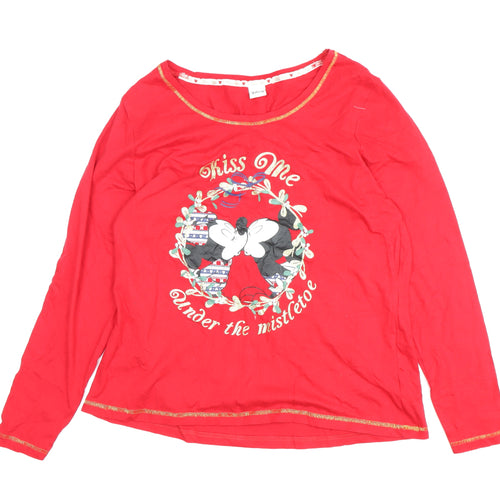 Disney Women's Red Christmas T-Shirt Size 16-18