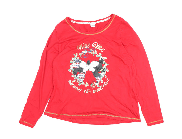 Disney Women's Red Christmas T-Shirt Size 16-18