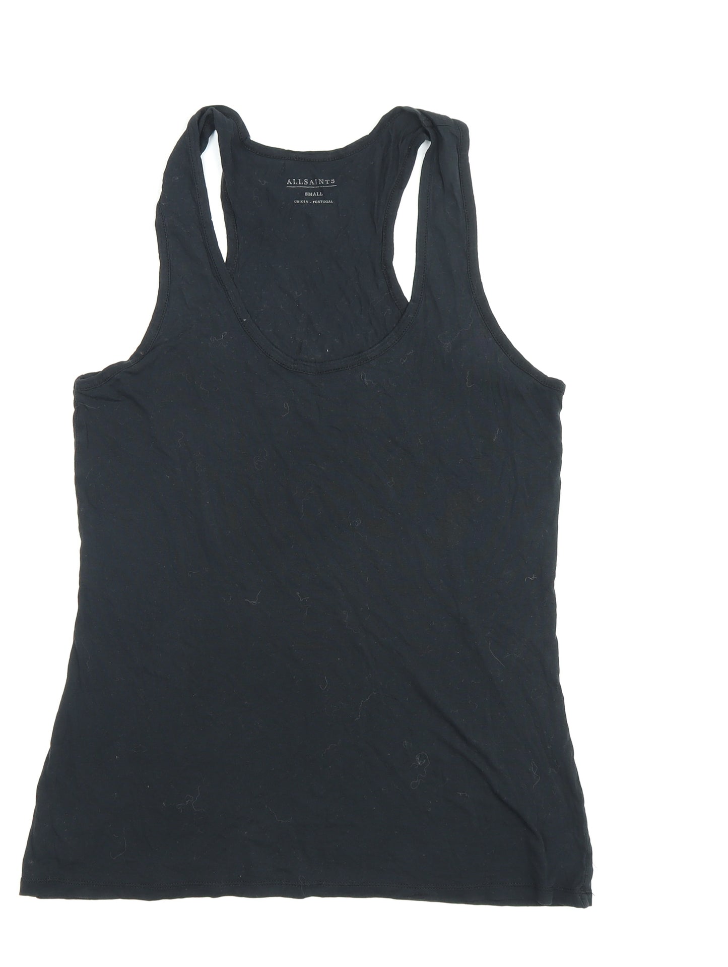 AllSaints Women's Black Cotton Racerback Tank Top Size S