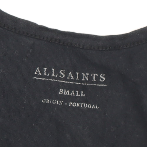 AllSaints Women's Black Cotton Racerback Tank Top Size S