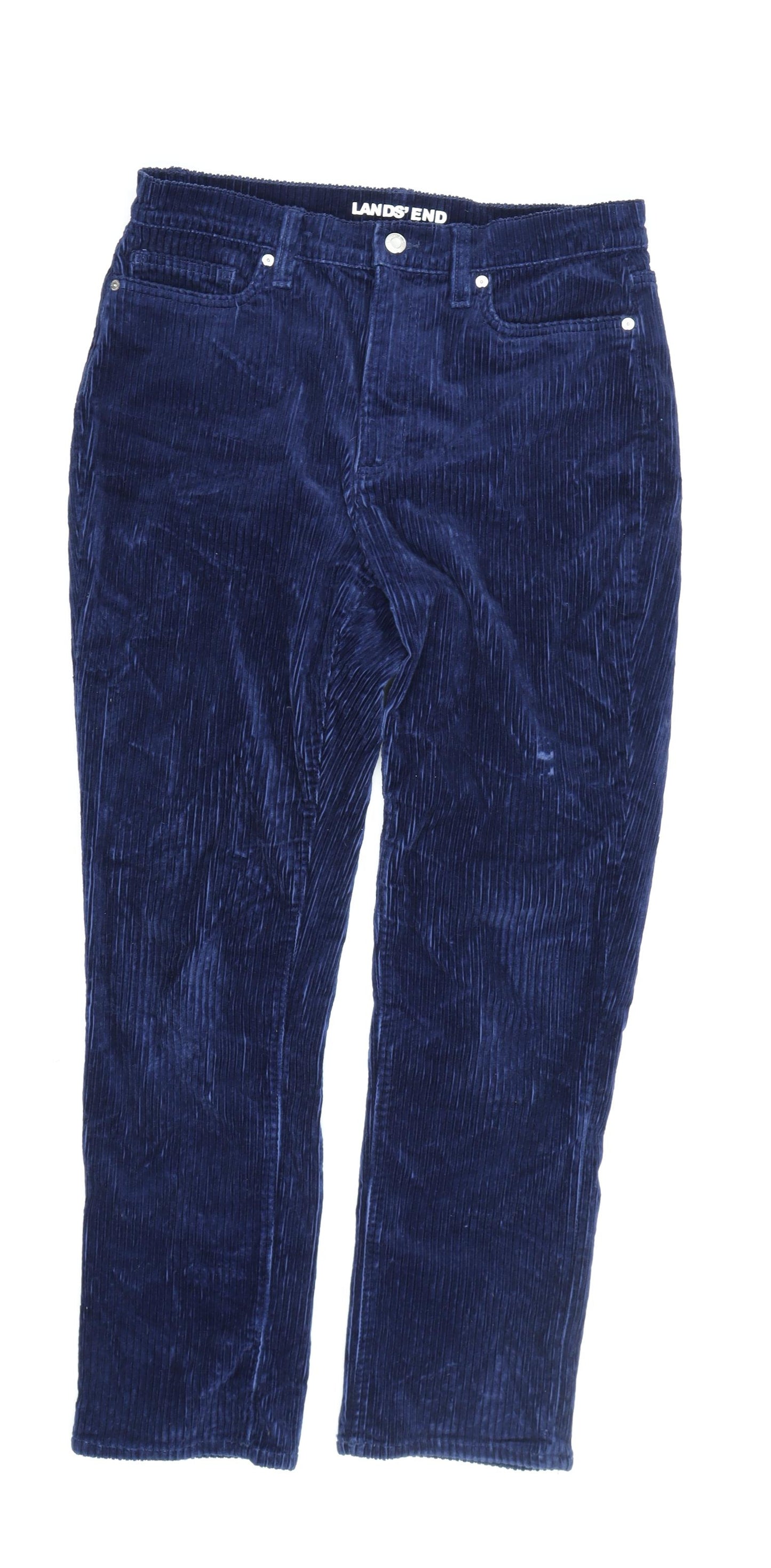 Lands' End Women's Blue Corduroy Trousers, UK 14, Casual