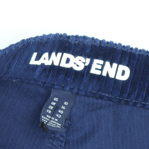 Lands' End Women's Blue Corduroy Trousers, UK 14, Casual
