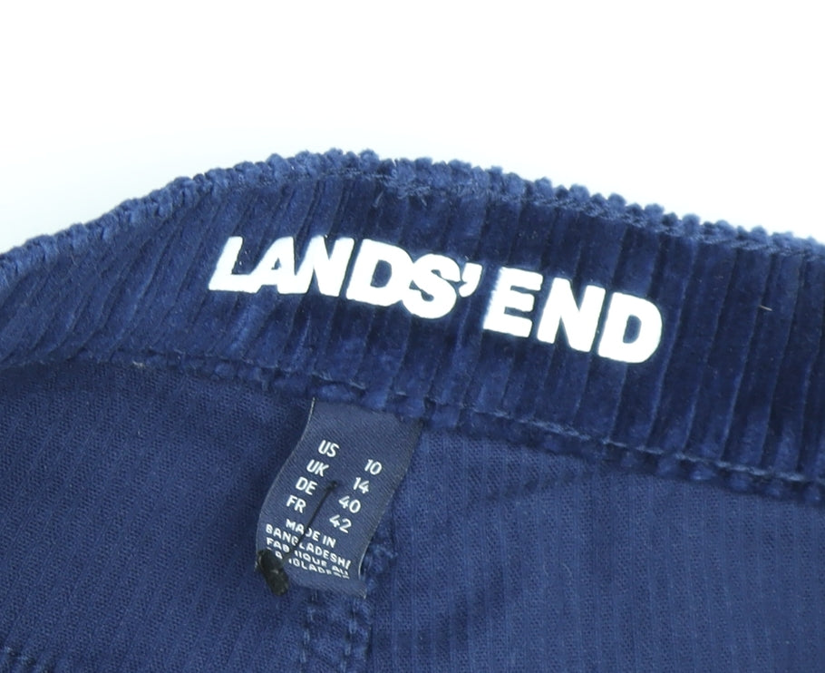 Lands' End Women's Blue Corduroy Trousers, UK 14, Casual