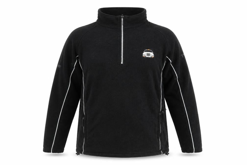 Front view of LTI Men's Black 2XL Fleece Windbreaker Jacket