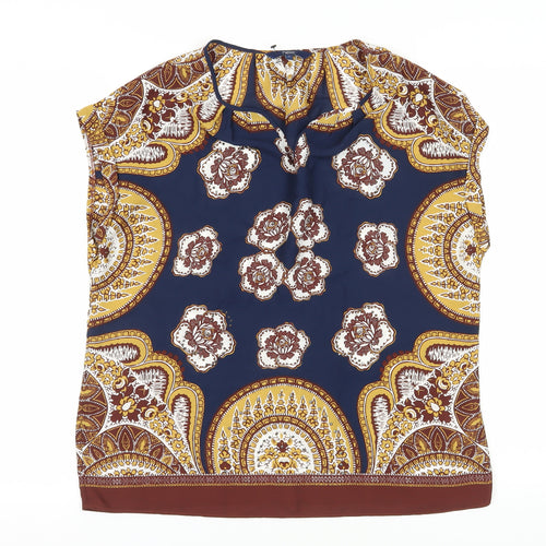 Next Women's Multicoloured Geometric Blouse, Size 14