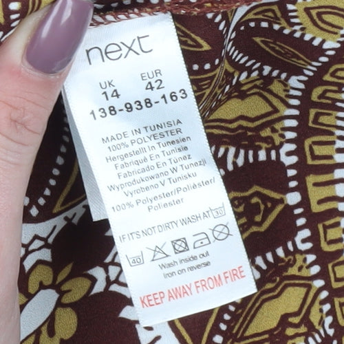 Next Women's Multicoloured Geometric Blouse, Size 14