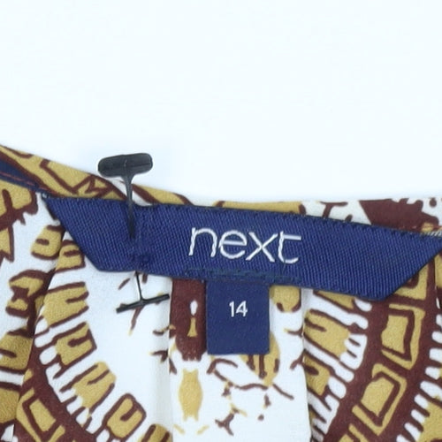 Next Women's Multicoloured Geometric Blouse, Size 14