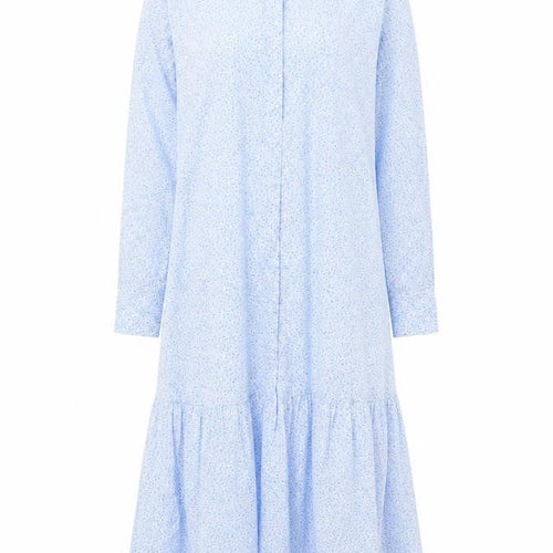 H&M Women's Blue Floral Midi Shirt Dress, M