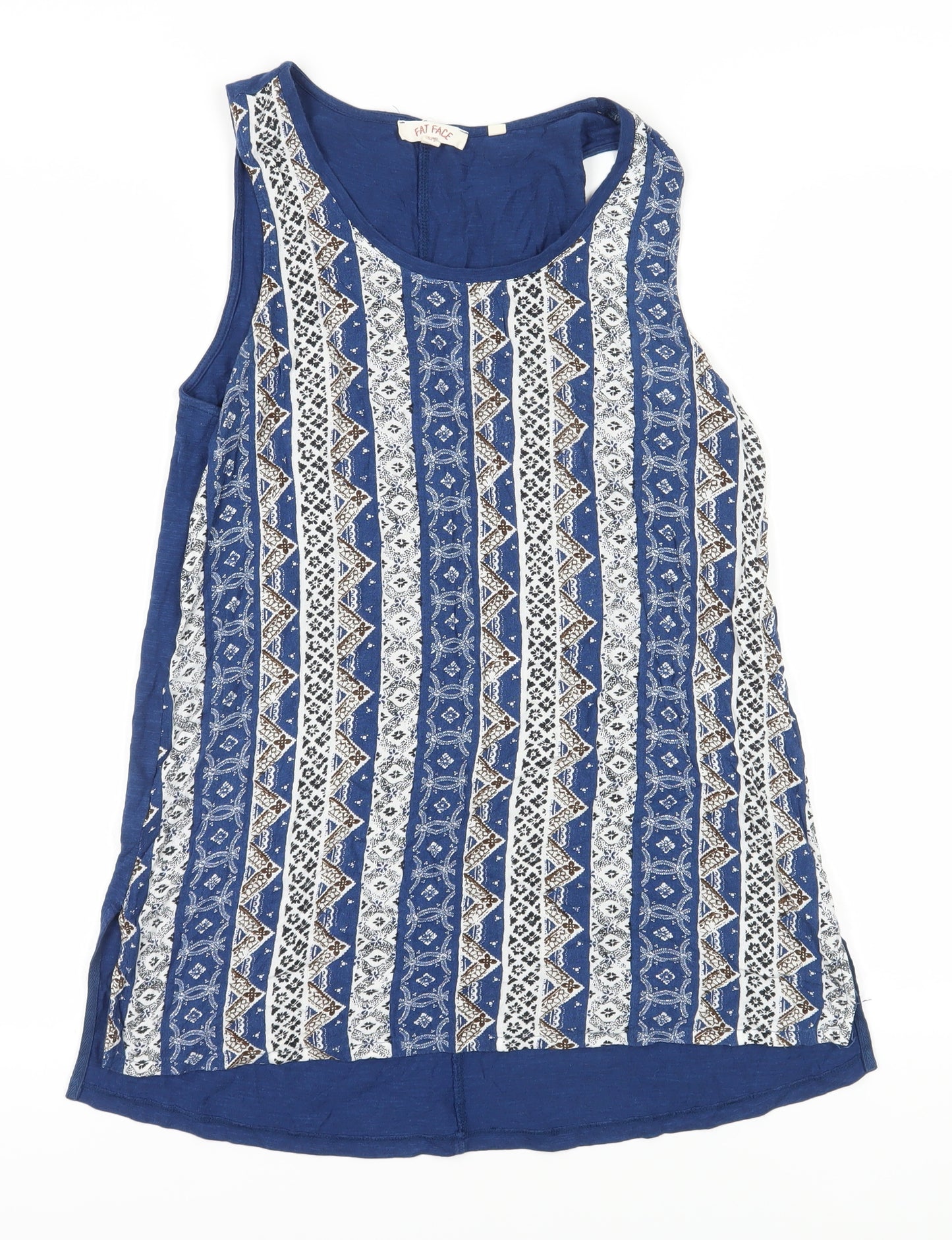 Fat Face Women's Blue Geometric Tank Top Size 10