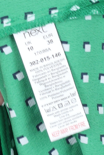 Next Women's Green Geometric Blouse Size 10