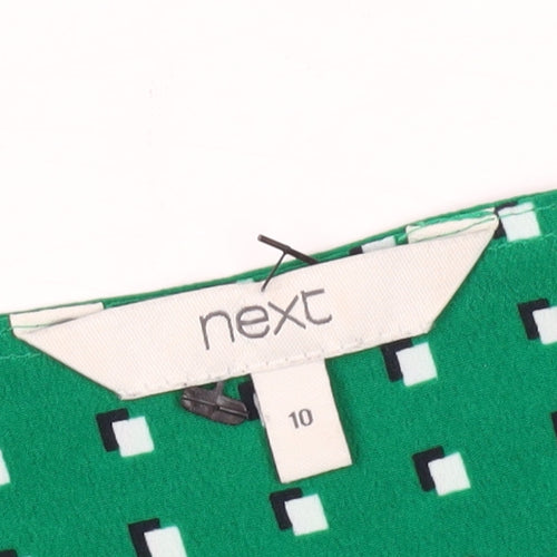 Next Women's Green Geometric Blouse Size 10