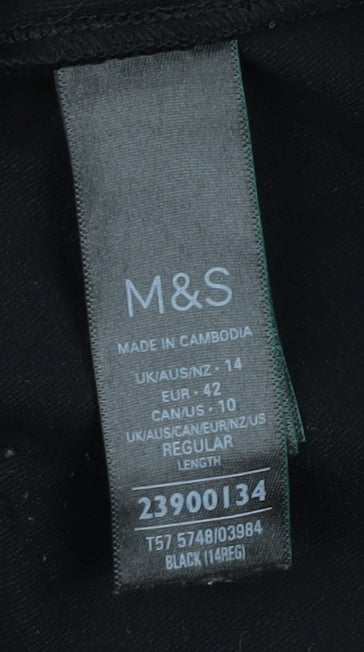 Marks and Spencer Women's Black Cargo Trousers Size 14