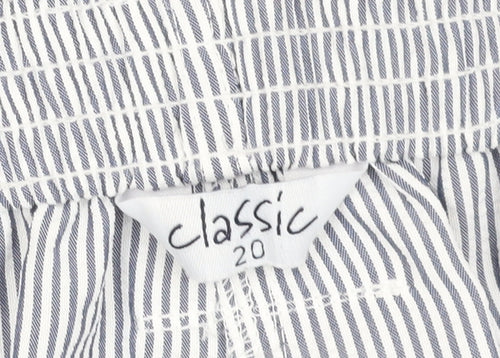 Classic Women's Blue Striped Cropped Trousers, Size 20