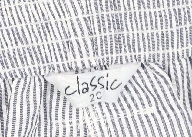 Classic Women's Blue Striped Cropped Trousers, Size 20