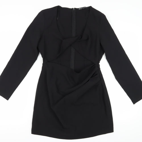 ZARA Women's Black Sheath Short Dress Size 12