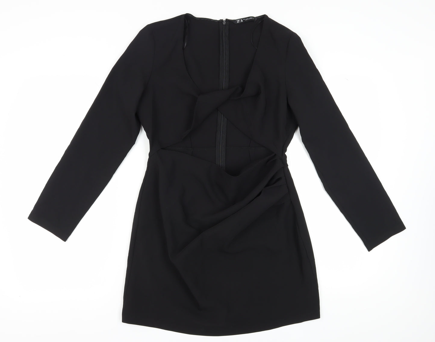ZARA Women's Black Sheath Short Dress Size 12