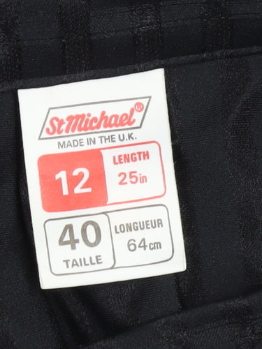 St Michael Women's Black Pleated Skirt Size 12