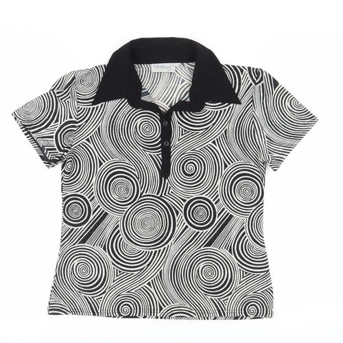 Sukhmani Women's Black & White Polo Shirt S