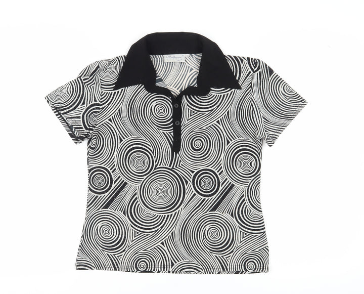 Sukhmani Women's Black & White Polo Shirt S