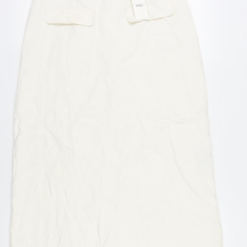 Marks and Spencer Women's Ivory Midi Skirt Size 12