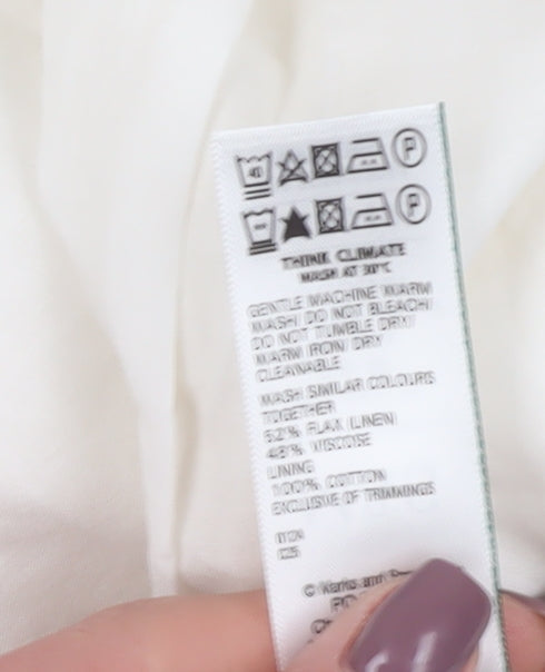 Marks and Spencer Women's Ivory Midi Skirt Size 12