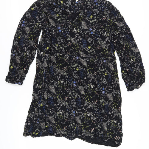 Monsoon Women's Black Floral XL Long Sleeve Dress