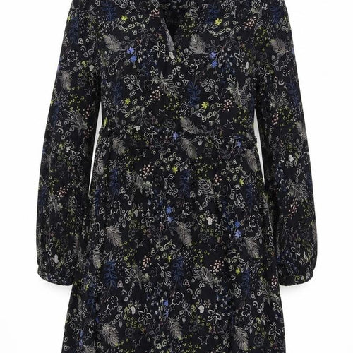 Monsoon Women's Black Floral XL Long Sleeve Dress