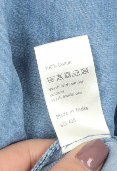 John Lewis Women's Blue A-Line Midi Skirt Size 14